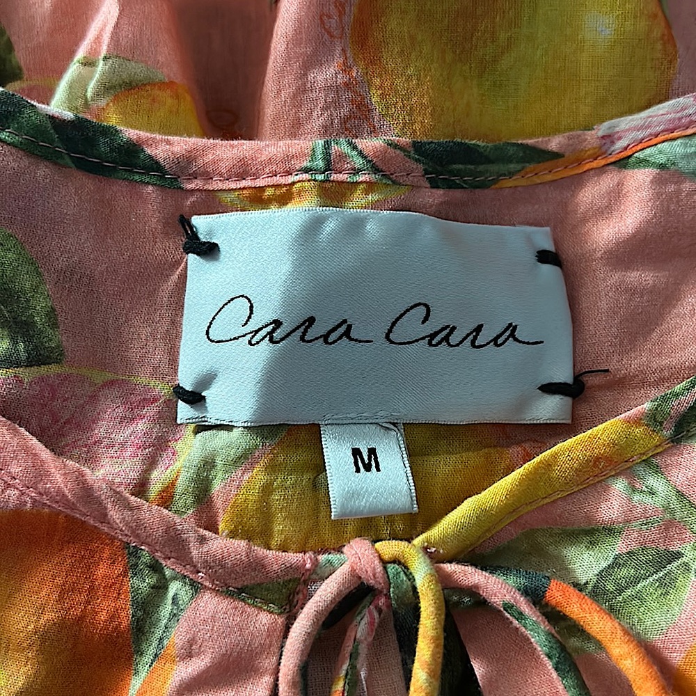 Cara Cara Cute Peach Orange Pattern 💯% Cotton Babydoll Dress **Size M** 🍊🍊 - Picture 4 of 4